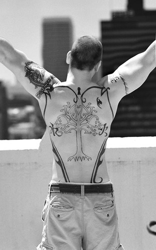 back tattoos man. Back Tree Tattoo