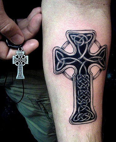 cross tattoos on calf. Black Cross Tattoo