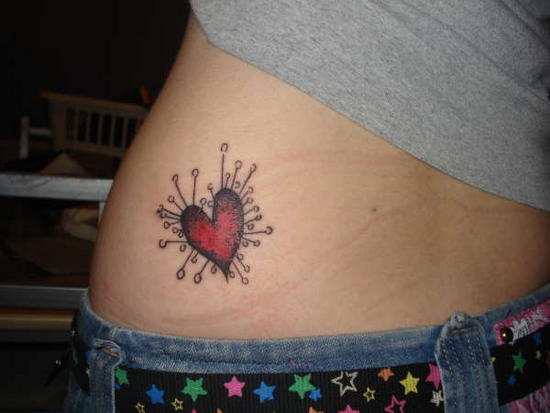 Red Heart Voodoo Tattoo. Cool Red Heart Voodoo Tattoo Design